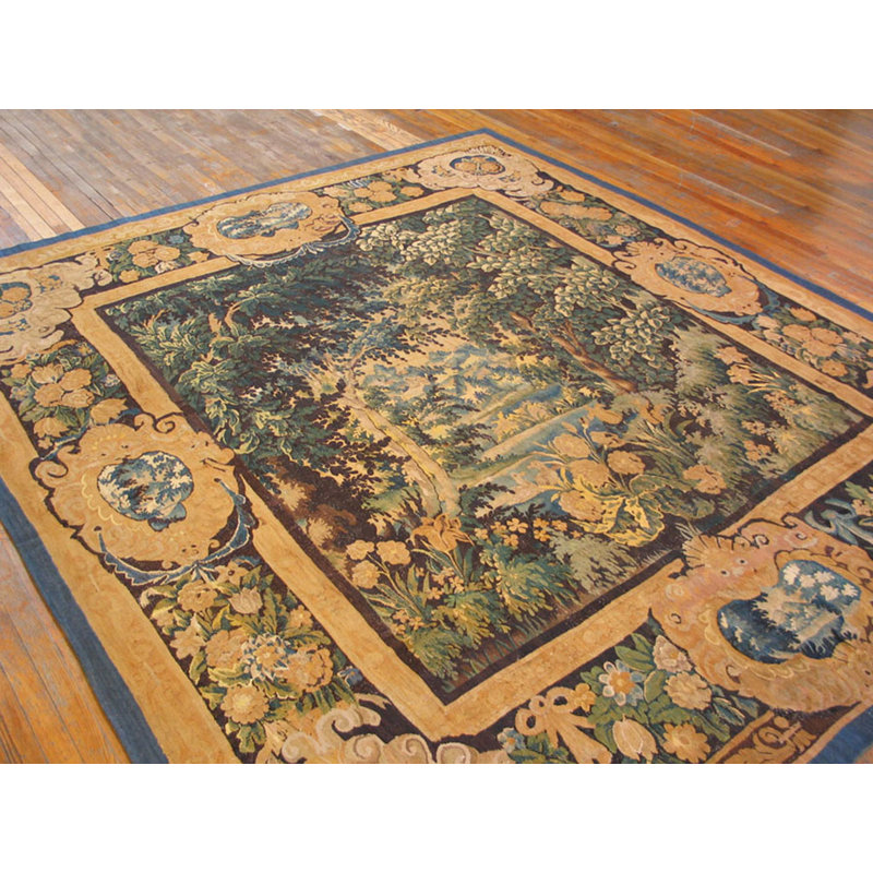Antique Tapestry Room Size Wool Rug