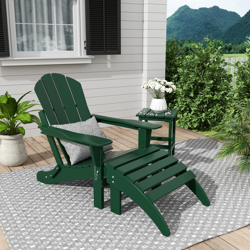 Chaise de patio avec repose-pieds Laguna, Vert foncé