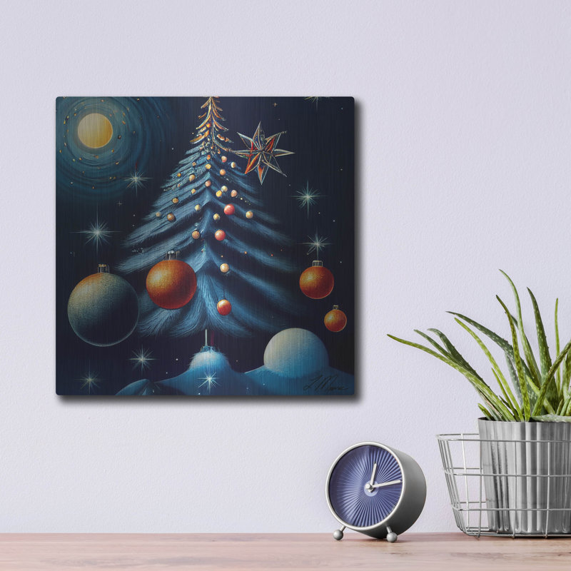 The Holiday Aisle® «Christmas Tree Collection 6» par Tanya Mavric, art mural en métal, H 12 po x l 12 po