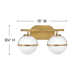Arie 2 Light Frosted Dimmable Vanity Light