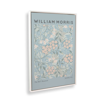 «Pale Blue Jasmine» par William Morris, reproduction sur toile dans un cadre en érable