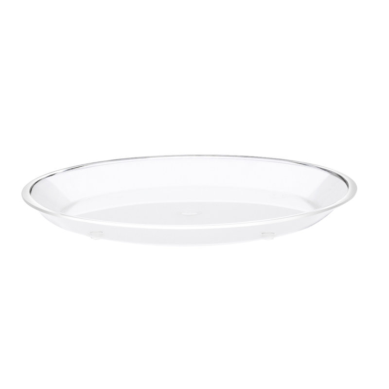Round Shallow Tray, 1" H x 10" W x 10" D, Clear