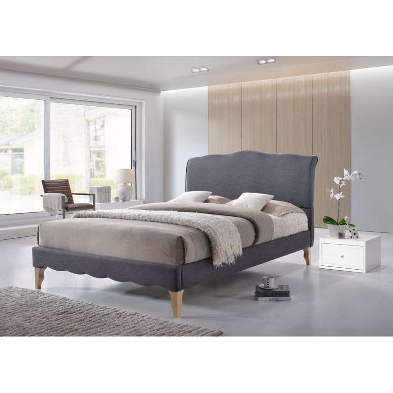 Hilfried Upholstered Sleigh Bed, Dark Gray, Queen