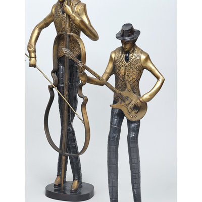  Brass Musician Ensemble Set Of Five Sculpture - Home Decor Showpiece