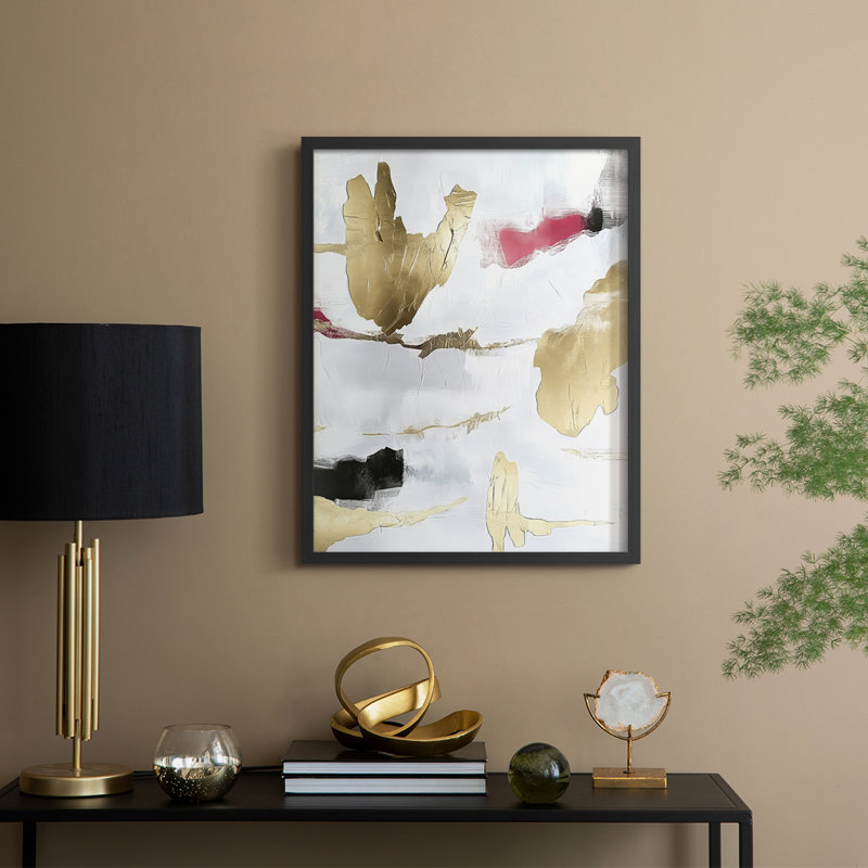 Abstrait, reproduction encadrée, prête à être suspendue, fabriquée aux États-Unis, H 10 po x l 8 po, Noir