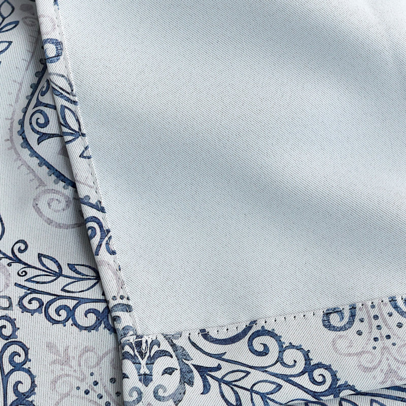 Apolinaras Victoria Ring Top Eyelet Curtains, Blue, 168cm Width x 229cm Drop