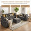 Ensemble de meubles de salon 4 pièces, 3 places + causeuse + fauteuil + repose-pieds mobile, canapé rembourré en chenille à assise profonde avec structure en bois massif et comprend 3 coussins décoratifs-132685581