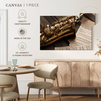 Abarca Saxophone And Music Notes