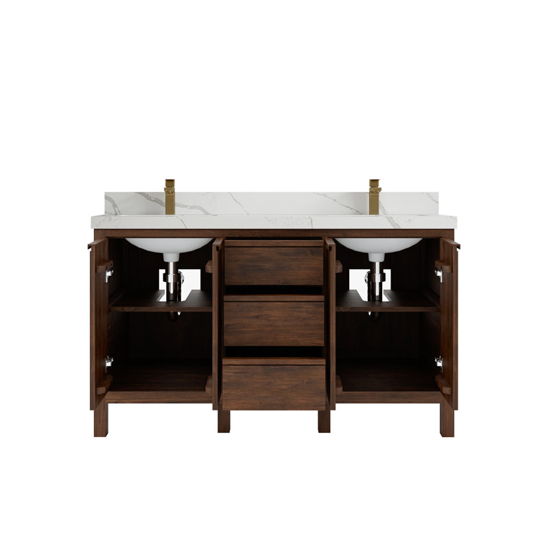 60'' Double Bathroom Vanity with Top, null