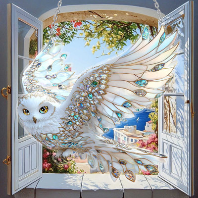 Owl Catcher Acrylic Pendant For Home  Outdoor Garden  Courtyard  Hanging Decoration  Hanging Ornaments