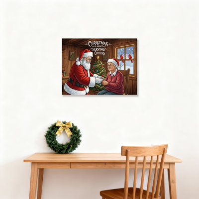 Art mural sur toile père Noël