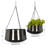 Anterion Silver Metal Hanging Dome Indoor Outdoor Wall Planter with Chain, Set of 2-30690270