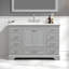 Meuble-lavabo simple 49 po avec plateau en marbre de Carrare Barrville-1385713192