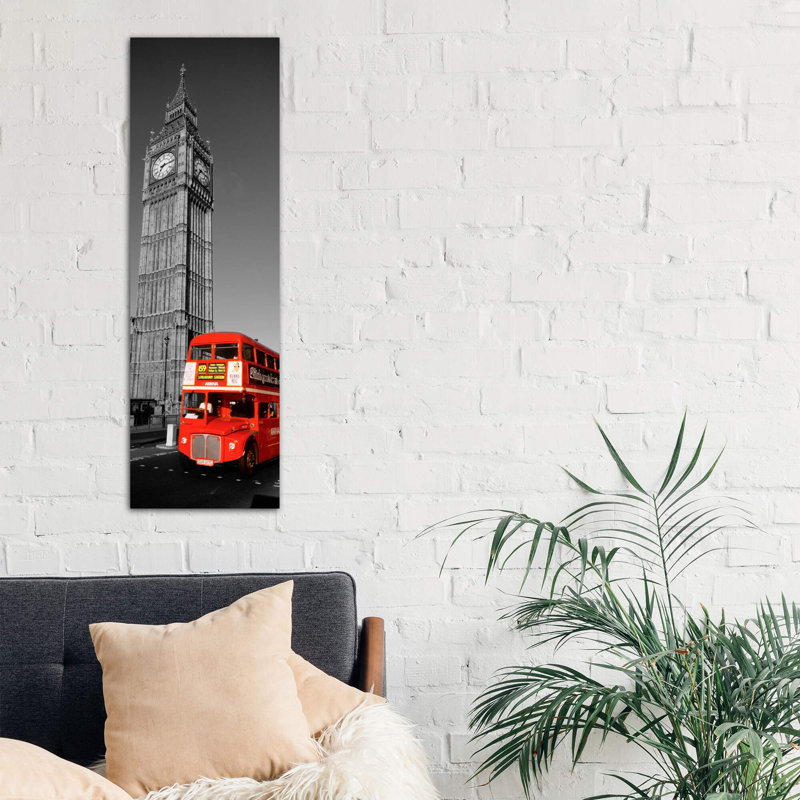 Big Ben, London, United Kingdom Colour Pop - No Frame Panoramic Print on Canvas, 121.92 cm H x 40.64 cm W x 1.91 cm D