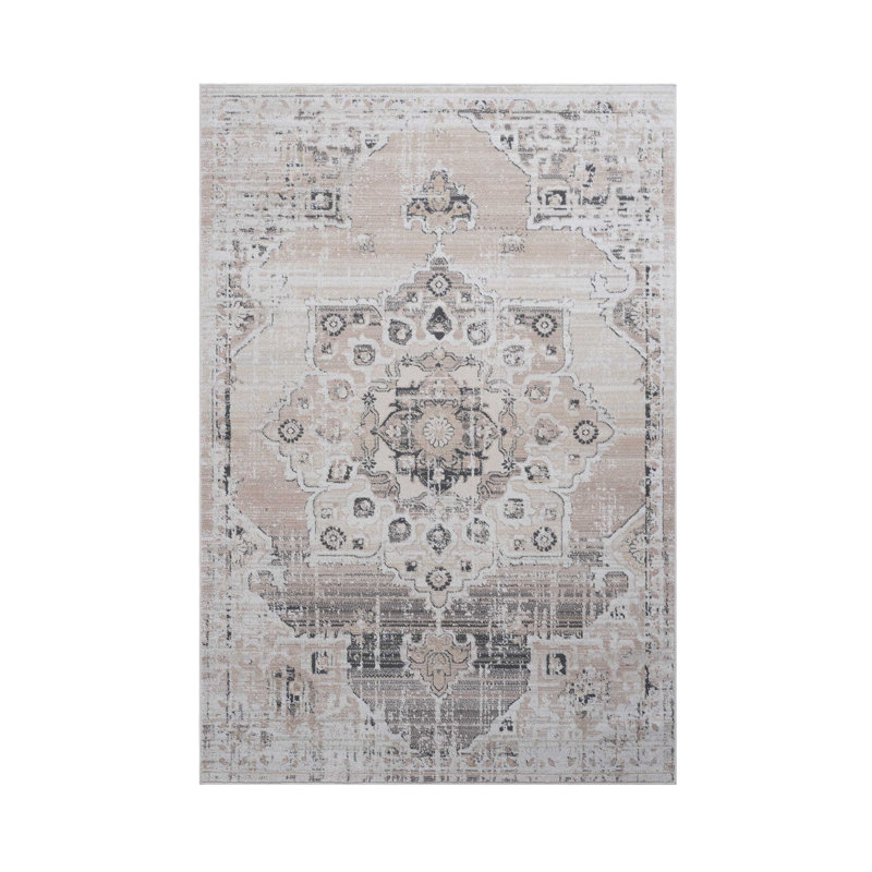 Collection Cream / Medallion Area Rug, Rectangle 2' x 3'