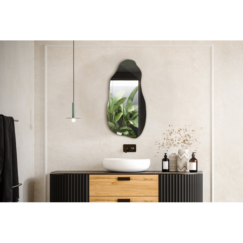 Burhamedin Modern Long Loft Wall Mirror Hanging for Living Room Bedroom Asymmetrical Décor, 90" x 45"