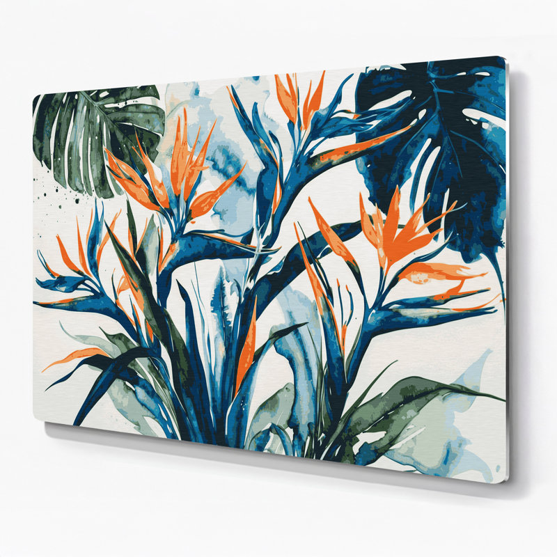 Art mural en métal Botanical Bird of Paradise, H 11 po x l 14 po