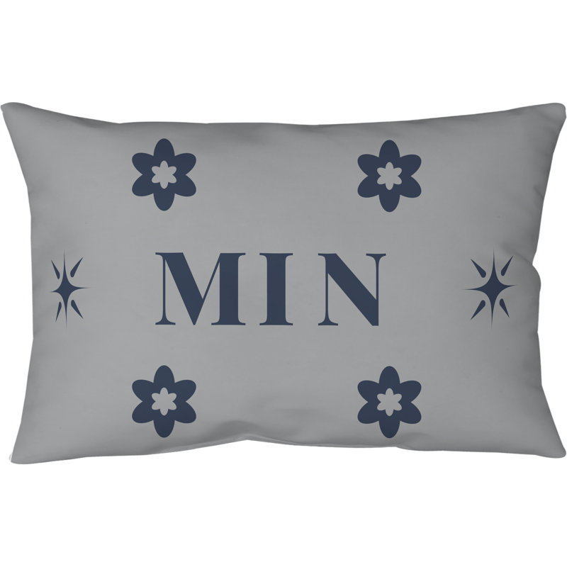 Coussin 20 pi x 14 po Minneapolis, Bleu/gris