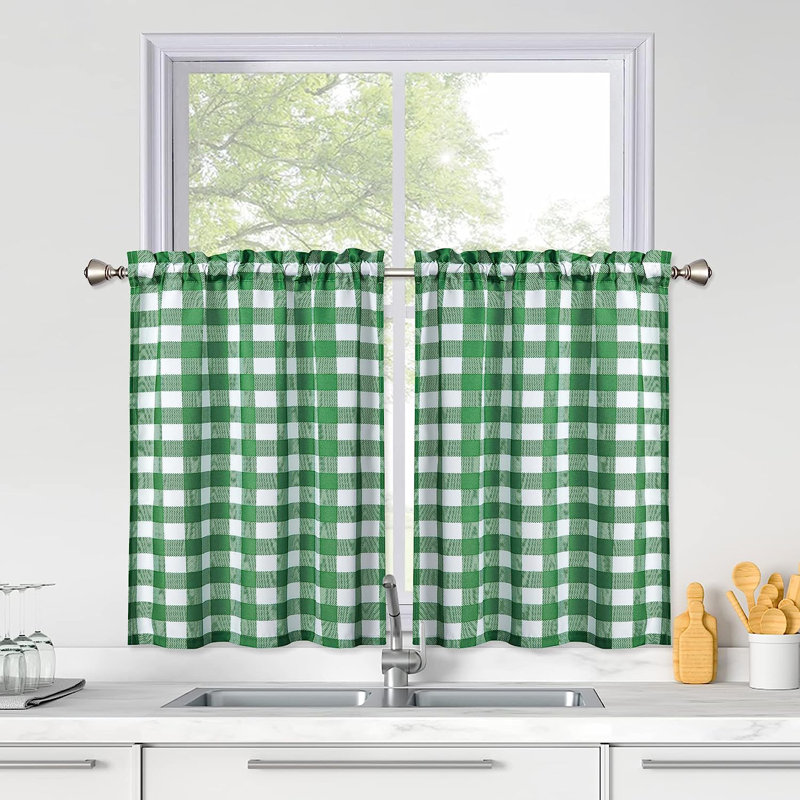 Rideau de cuisine Tomasita, Vert, L 56 po x L 36 po