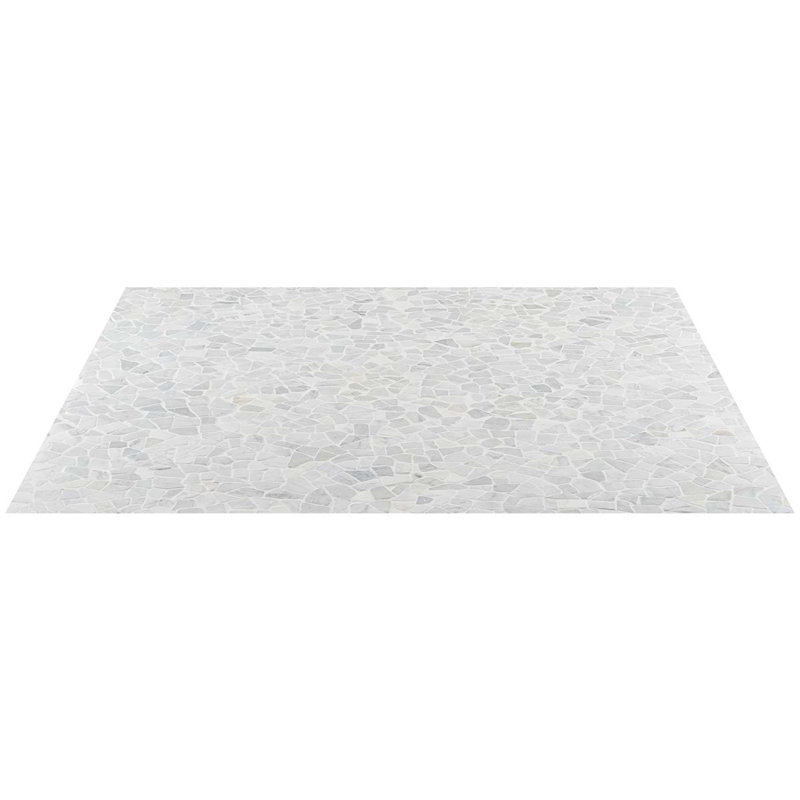Nature Tumbled Pram Pebble Mosaic Tile, Carrara