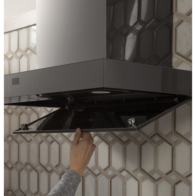 36" GE Profile Smart Appliances 610 CFM Convertible Wall Mount Range Hood with Night Light Wi-Fi Remote Control Included
