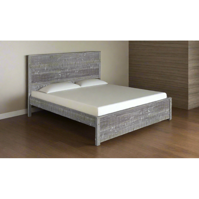 Lit en bois massif Arranda, Grand, Gris granite