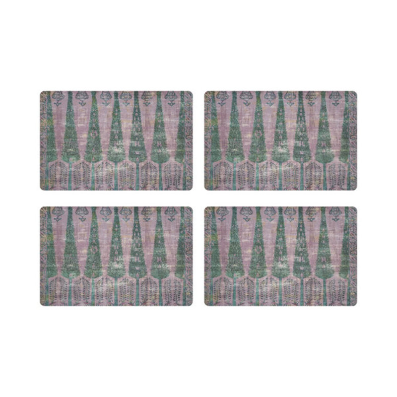 Topkapi Garden Pebbles Placemat Set, Green/Pink