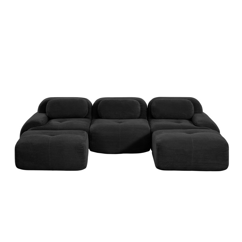 Canapé modulaire en U de qualité supérieure en velours côtelé, design moderne pour les salons