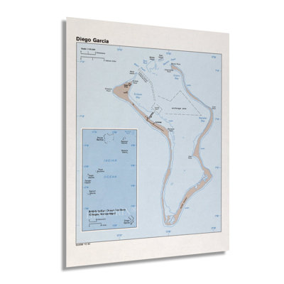 1980 Diego Garcia Map - Vintage Diego Garcia Map - Old Diego Garcia Map - History Map Of Diego Garcia Island British Indian Ocean Territory Wall Art Poster Print