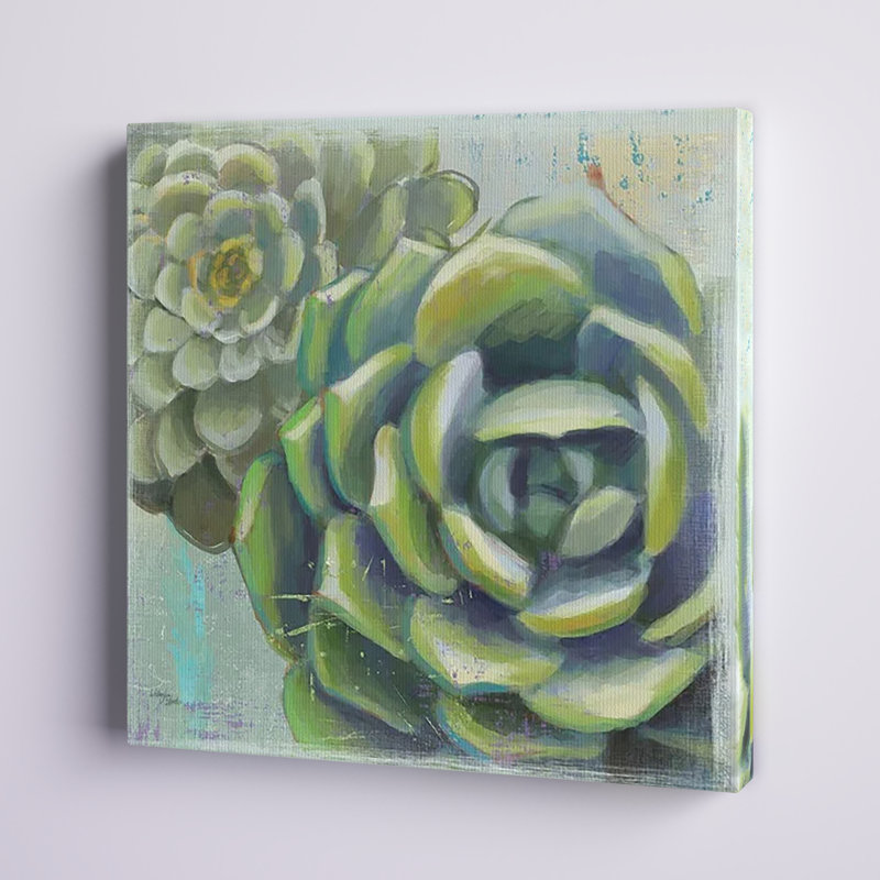 Succulents II, art mural sur toile, H 12 po x l 12 po x P 1,25 po, Toile tendue