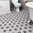 Gotham 1" Hex White with Black Flower 10-1/4" x 11-3/4" Porcelain Mosaic Floor and Wall Tile
