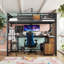 Lit mezzanine intelligent Reposa Queen avec bureau et rangement intégrés, cadre en métal silencieux-1040115331