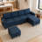 5-Piece Reversible U-Shaped Sectional Sofa with Storage Ottomans, Wireless Charging, and RGB Lights-946294995