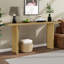 Élégante console avec plateau en placage de pin et pieds géométriques, table d'entrée en bois aggloméré moderne pour le salon, le bureau et la salle à manger-828874193