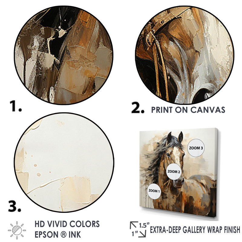 Cheval, liberté symbolique - impression sur toile, 44" H x 44" W, Toile tendue