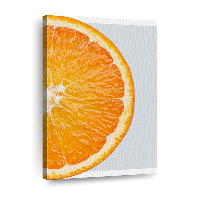 Orange demi-tranche - reproduction sur toile tendue, H 48 po x l 32 po x P 1,25 po
