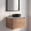 Ensemble de meuble-lavabo simple mural 30 po avec lavabo vasque noir mat et 2 portes en chêne imitation moderne