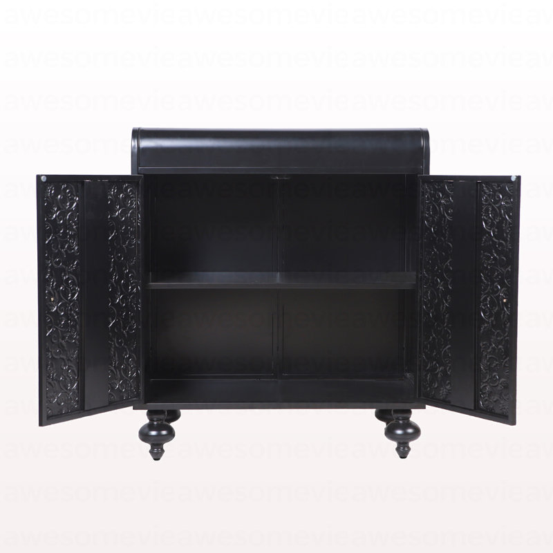 Art Accent Cabinet With 2 Doors, Sideboard Buffet Cabinet With Storage, Distressed Decorative Storage Cabinet With Embossed Pattern For Entryway Living Room Dining Room