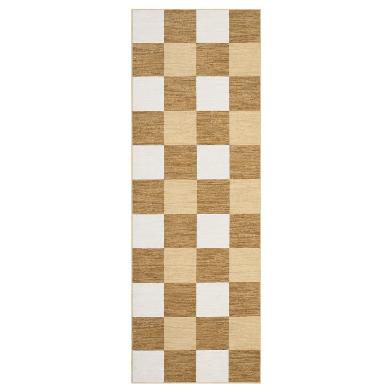 Randolph Checkered Machine Washable Rug Plaid Area Rug Soft Faux Wool Rugs Anti Slip Rugs Large Rug Carpet for Entryway Bedroom Living Room Hallway Kitchen Dining Room and Laundry Room