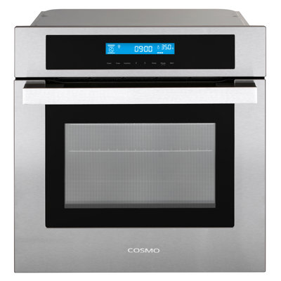 Cosmo 24 in. Lumin Collection 2.9 cu. ft. Electric Wall Oven, 8 Functions and True European Convection in Stainless Steel