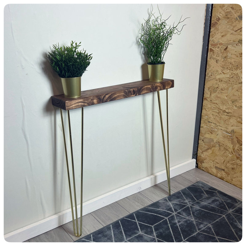 Almanor Solid Wood Top Console Table, 75cm H x 110cm W x 15cm D