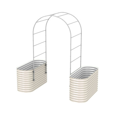 Lit de jardin surélevé modulaire en métal avec treillis 32 po de hauteur 32 po de hauteur