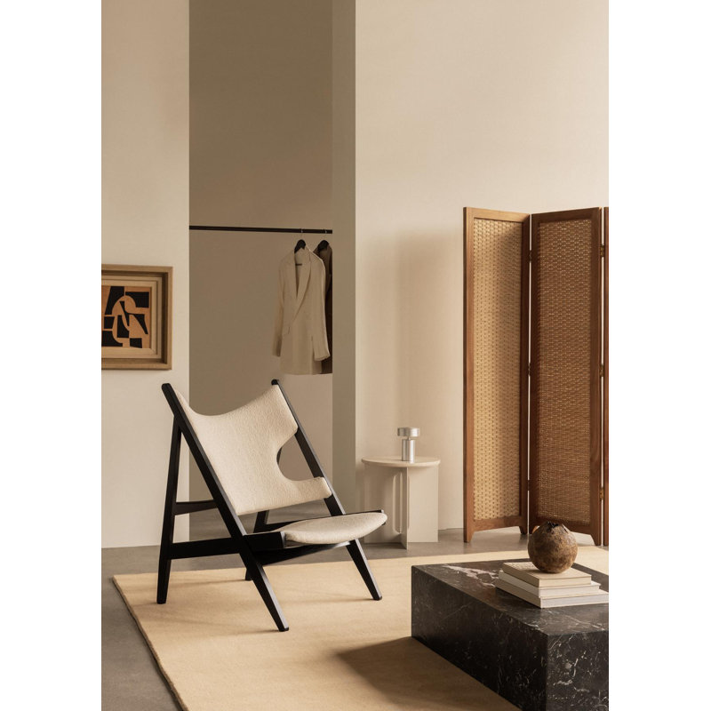 Knitting, Lounge Chair, Walnut Base, Upholstered Seat and Back PC3T, EU/US - CAL117 Foam, 0950 (Green), Baru, Baru, Sahco, Kvadrat