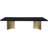Kirstyleigh Black Wood with Gold Base Extendable Dining Table