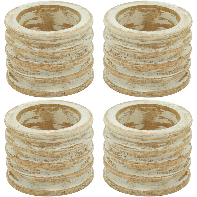 Napkin Ring Collection Wood Napkin Ring, White