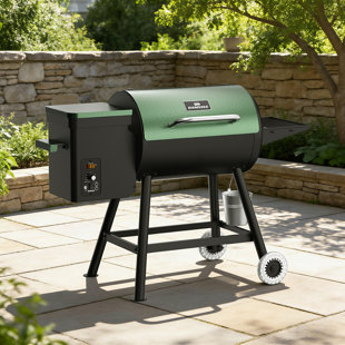 DAMNISS 456 sq.in Electric Wood Pellet Grill & Smoker with Meat Probes and PID Temperature Control, Green