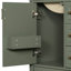 Meuble-lavabo moderne de 24 po avec lavabo en céramique, porte à fermeture douce, 3 tiroirs, poignées dorées et support de porte pour un rangement peu encombrant-117044740