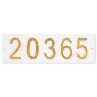 Colourtree Personalized 5-Digit Flush Mount House Numbers Horizontal Street Address Wall Plaque – Custom Horizontal Outdoor Home Sign