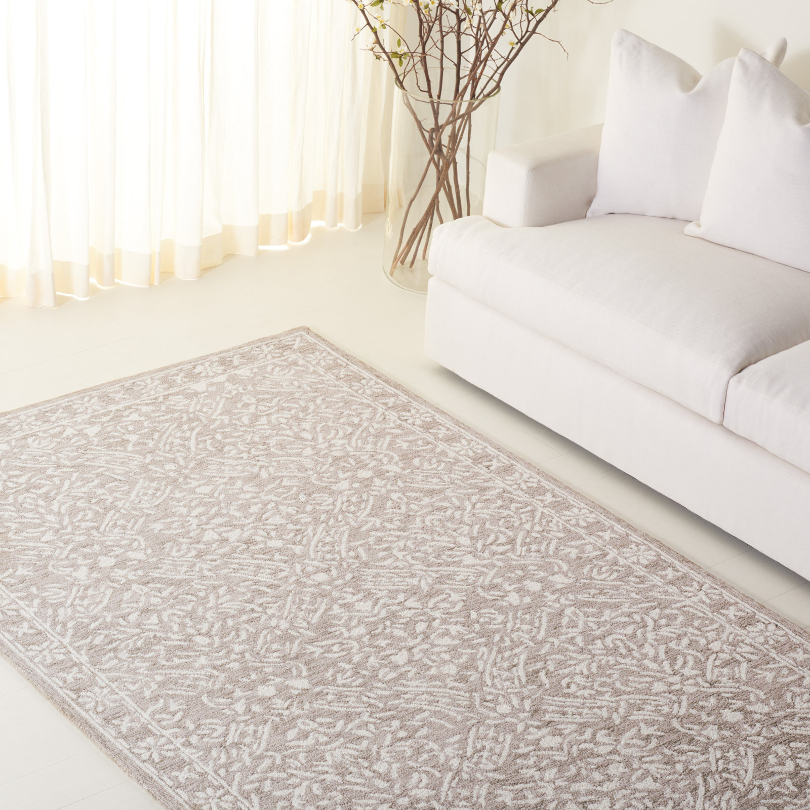Olivier Lauren Ralph Lauren Hand Tufted Wool & Cotton Damask Rug, Rectangle 3' x 5'