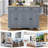 54.3" Kitchen Island Cart With Solid Wood Top, 4-Door Cabinet, 2 Drawers, Spice & Towel Rack, Locking Wheels, Grey Blue-43559253
